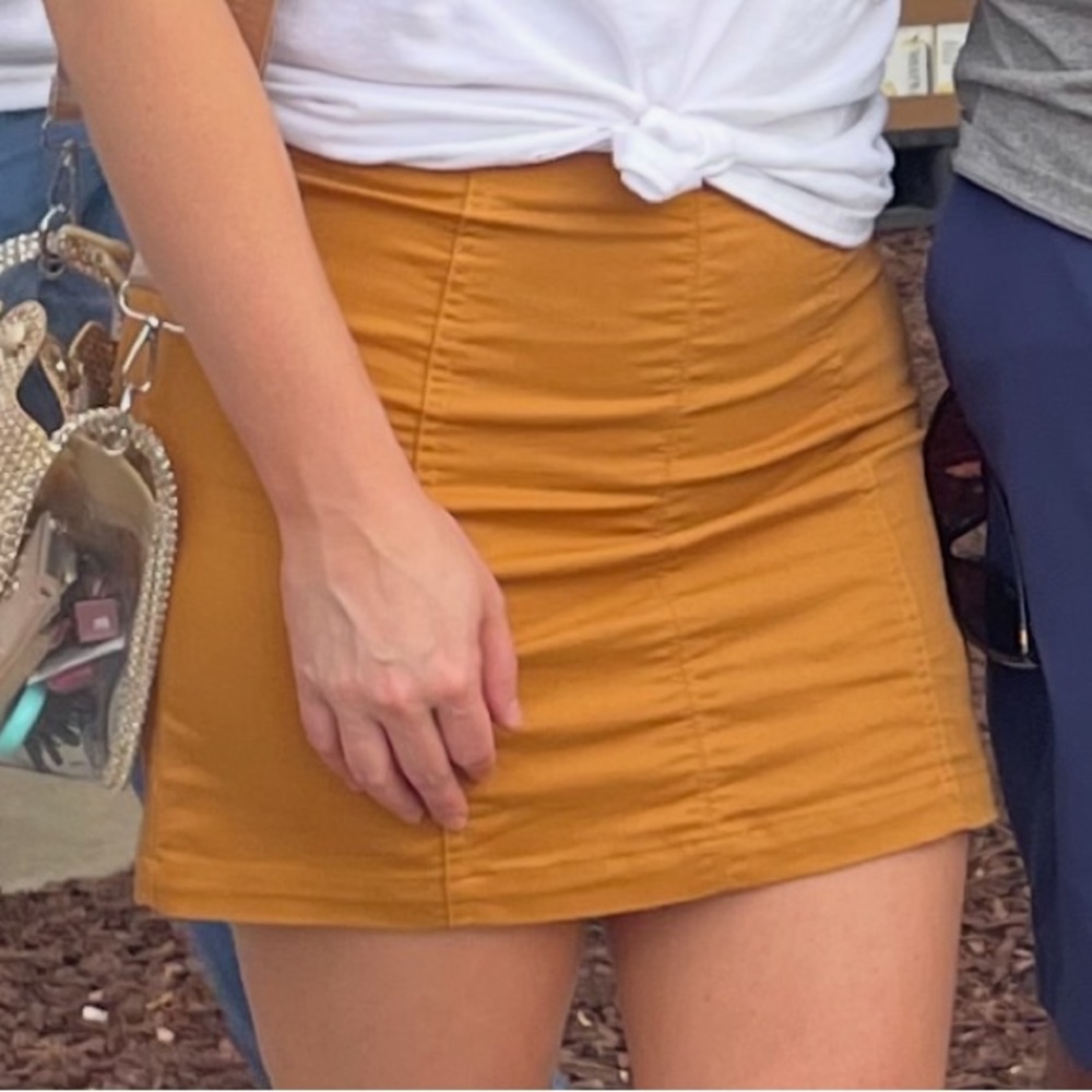 Mustard Yellow Women's Jean Skirt